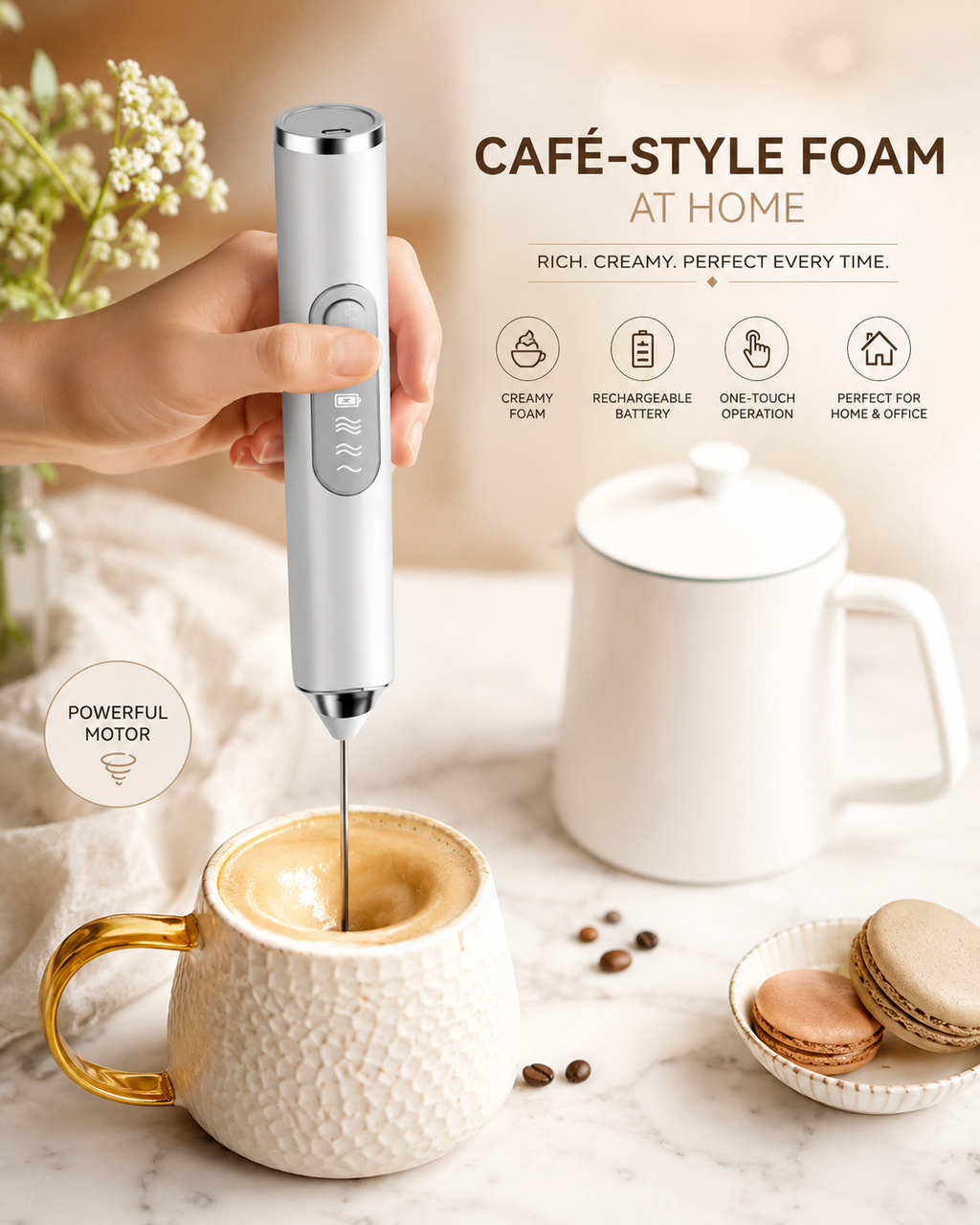 LunaFoam™ Rechargeable Milk Frother
